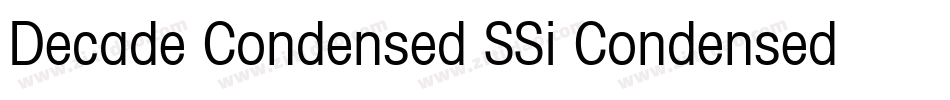 Decade Condensed SSi Condensed字体转换